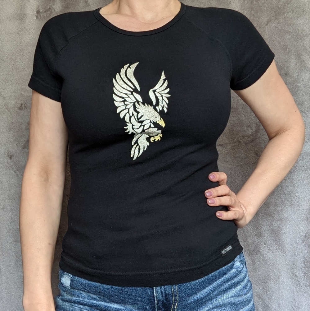 Harley T-shirt Screeming Eagle Beaded Women's